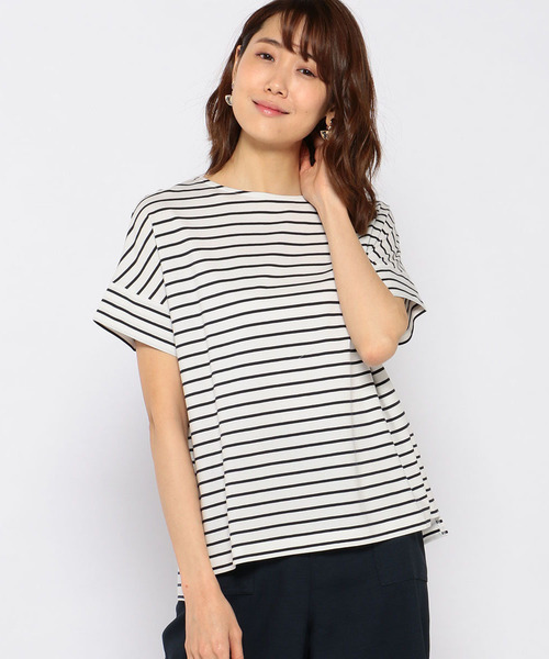 Petit Honfleur（プチオンフルール）の「◇カタログ掲載◇【COOLER TOUCHシリーズ】ボーダープルオーバー（Tシャツ/カットソー・レディース・ネイビー/グレー/ブルー・M size/L size）」の3枚目の写真