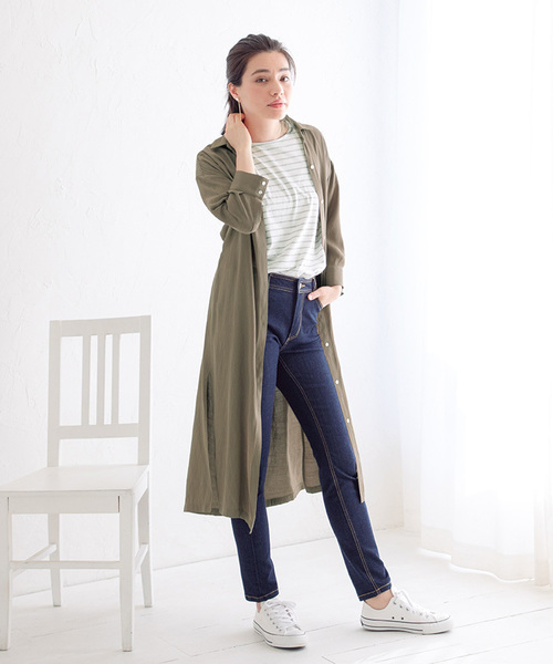 Petit Honfleur（プチオンフルール）の「◇カタログ掲載◇【COOLER TOUCHシリーズ】ボーダープルオーバー（Tシャツ/カットソー・レディース・ネイビー/グレー/ブルー・M size/L size）」の4枚目の写真