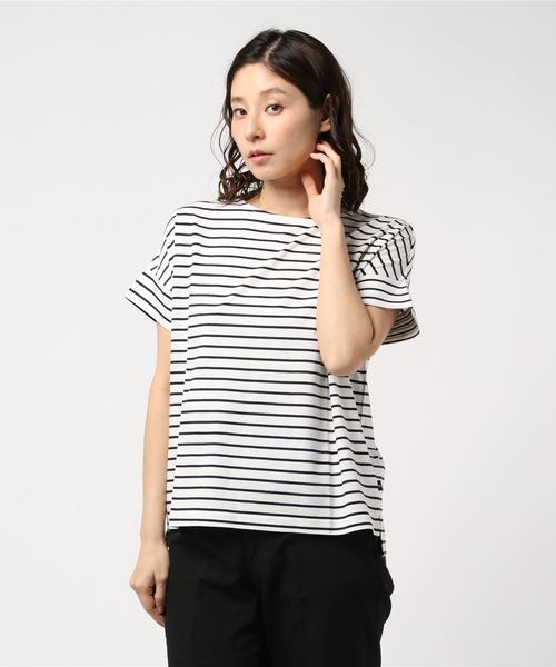 Petit Honfleur（プチオンフルール）の「◇カタログ掲載◇【COOLER TOUCHシリーズ】ボーダープルオーバー（Tシャツ/カットソー・レディース・ネイビー/グレー/ブルー・M size/L size）」の8枚目の写真