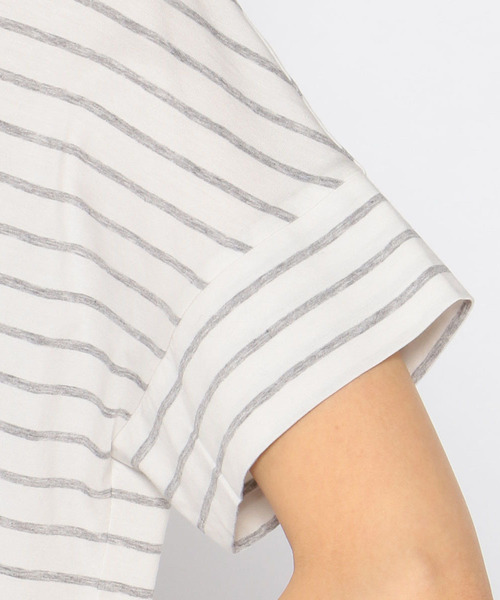 Petit Honfleur（プチオンフルール）の「◇カタログ掲載◇【COOLER TOUCHシリーズ】ボーダープルオーバー（Tシャツ/カットソー・レディース・ネイビー/グレー/ブルー・M size/L size）」の12枚目の写真