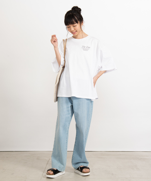 WEGO（ウィゴー）の「WEGO/バックフォトプリントTシャツ（Tシャツ/カットソー・レディース・ホワイト/ベージュ/スミクロ/イエロー/パープル・FREE）」の7枚目の写真