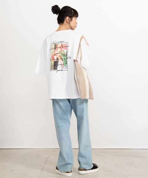 WEGO（ウィゴー）の「WEGO/バックフォトプリントTシャツ（Tシャツ/カットソー・レディース・ホワイト/ベージュ/スミクロ/イエロー/パープル・FREE）」の8枚目の写真