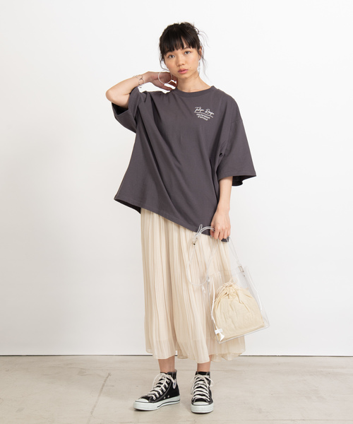 WEGO（ウィゴー）の「WEGO/バックフォトプリントTシャツ（Tシャツ/カットソー・レディース・ホワイト/ベージュ/スミクロ/イエロー/パープル・FREE）」の9枚目の写真