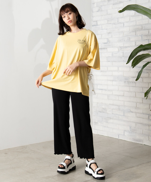 WEGO（ウィゴー）の「WEGO/バックフォトプリントTシャツ（Tシャツ/カットソー・レディース・ホワイト/ベージュ/スミクロ/イエロー/パープル・FREE）」の18枚目の写真