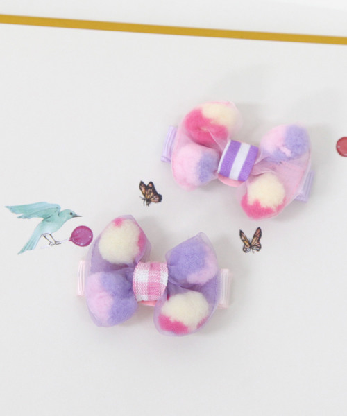 panpantutu（パンパンチュチュ）の「プチリボンヘアピン(2個セット)（ヘアピン・キッズ・ラベンダー/グリーン×ピンク/グレー×ピンク/レッド系その他/ピンク系その他/ホワイト系その他/ブルー系その他/チェック/ホワイト×ピンク/イエロー×グリーン/ピンク系その他2/レッド系その他2/イエロー系その他/シルバー×ゴールド/ローズ/ライラック系/ブラック・FREE）」の7枚目の写真