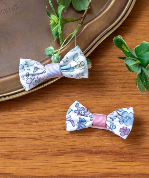 panpantutu（パンパンチュチュ）の「プチリボンヘアピン(2個セット)（ヘアピン・キッズ・ラベンダー/グリーン×ピンク/グレー×ピンク/レッド系その他/ピンク系その他/ホワイト系その他/ブルー系その他/チェック/ホワイト×ピンク/イエロー×グリーン/ピンク系その他2/レッド系その他2/イエロー系その他/シルバー×ゴールド/ローズ/ライラック系/ブラック・FREE）」の6枚目の写真