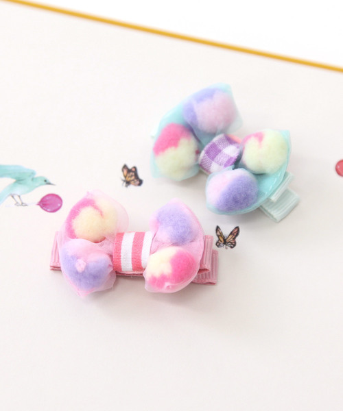 panpantutu（パンパンチュチュ）の「プチリボンヘアピン(2個セット)（ヘアピン・キッズ・ラベンダー/グリーン×ピンク/グレー×ピンク/レッド系その他/ピンク系その他/ホワイト系その他/ブルー系その他/チェック/ホワイト×ピンク/イエロー×グリーン/ピンク系その他2/レッド系その他2/イエロー系その他/シルバー×ゴールド/ローズ/ライラック系/ブラック・FREE）」の5枚目の写真