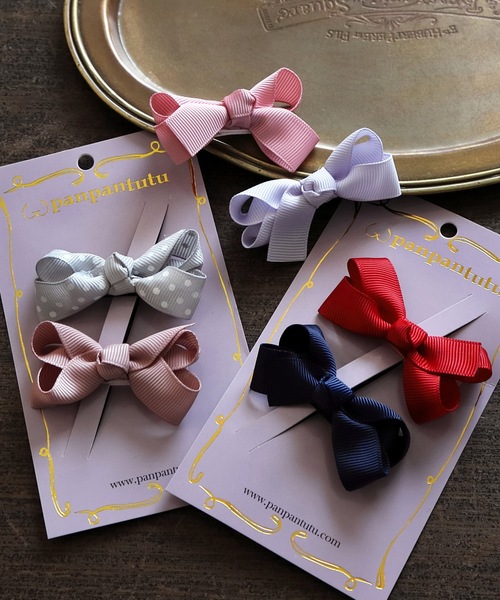 panpantutu（パンパンチュチュ）の「プチリボンヘアピン(2個セット)（ヘアピン・キッズ・ラベンダー/グリーン×ピンク/グレー×ピンク/レッド系その他/ピンク系その他/ホワイト系その他/ブルー系その他/チェック/ホワイト×ピンク/イエロー×グリーン/ピンク系その他2/レッド系その他2/イエロー系その他/シルバー×ゴールド/ローズ/ライラック系/ブラック・FREE）」の21枚目の写真