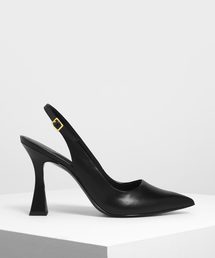 スカルプチャーヒール スリングバックパンプス / Sculptural Heel Slingback Pumps