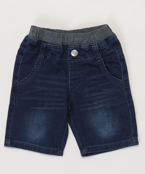 L.COPECK（エルコペック）の「[100-140]ライトニット風デニムショーツ（デニムパンツ・キッズ・ネイビー/ブルー・100cm/140cm/120cm/110cm/130cm）」の2枚目の写真