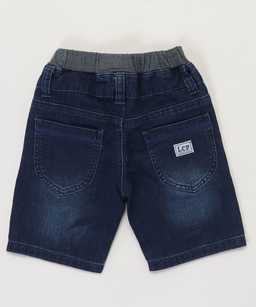 L.COPECK（エルコペック）の「[100-140]ライトニット風デニムショーツ（デニムパンツ・キッズ・ネイビー/ブルー・100cm/140cm/120cm/110cm/130cm）」の3枚目の写真