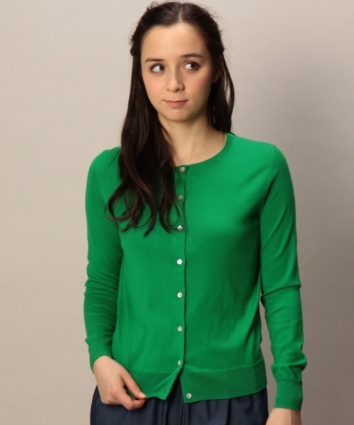 BEAUTY&YOUTH UNITED ARROWS（ビューティーアンドユースユナイテッドアローズ）の「BYSF シルクコットン クルーネックカーディガン ◆（カーディガン/ボレロ・レディース・ピンク/イエロー/ケリー/ネイビー・フリー）」の2枚目の写真