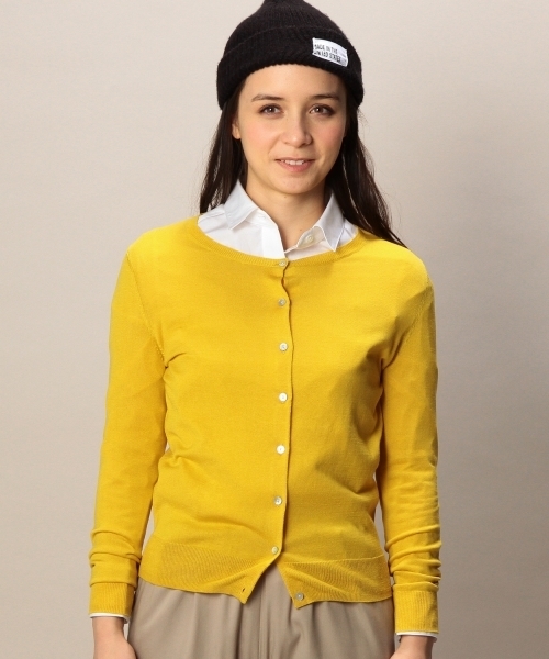 BEAUTY&YOUTH UNITED ARROWS（ビューティーアンドユースユナイテッドアローズ）の「BYSF シルクコットン クルーネックカーディガン ◆（カーディガン/ボレロ・レディース・ピンク/イエロー/ケリー/ネイビー・フリー）」の7枚目の写真