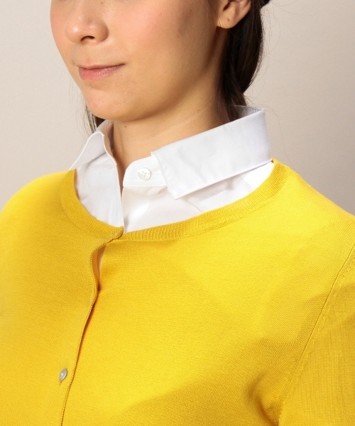 BEAUTY&YOUTH UNITED ARROWS（ビューティーアンドユースユナイテッドアローズ）の「BYSF シルクコットン クルーネックカーディガン ◆（カーディガン/ボレロ・レディース・ピンク/イエロー/ケリー/ネイビー・フリー）」の10枚目の写真