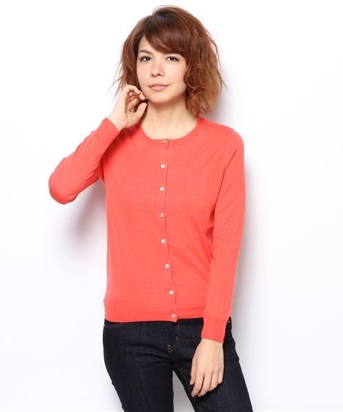 BEAUTY&YOUTH UNITED ARROWS（ビューティーアンドユースユナイテッドアローズ）の「BYSF シルクコットン クルーネックカーディガン ◆（カーディガン/ボレロ・レディース・ピンク/イエロー/ケリー/ネイビー・フリー）」の14枚目の写真