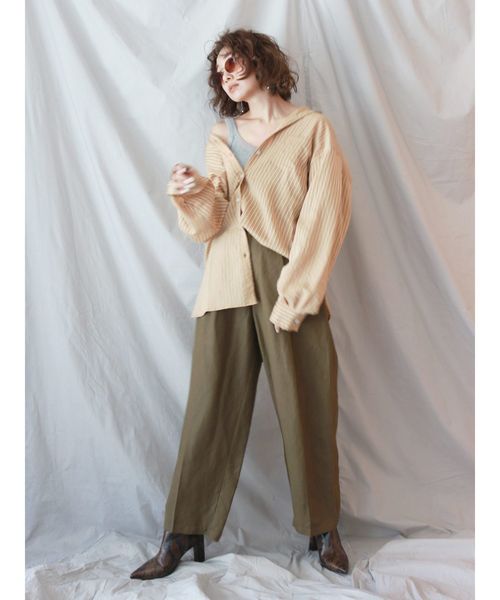 Ungrid（アングリッド）の「ストライプビッグルーズシャツ（シャツ/ブラウス・レディース・ベージュ/カーキ・FREE）」の5枚目の写真