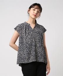 スモールレオパードプリント フレンチスリーブTシャツ