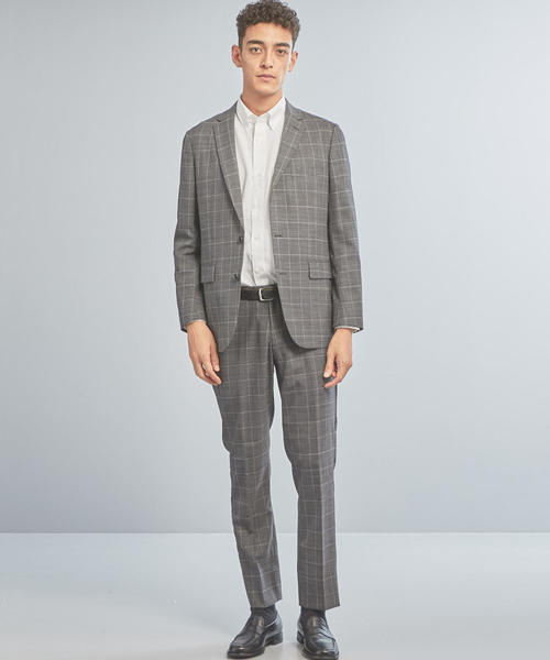 WORK TRIP OUTFITS GREEN LABEL RELAXING(ワークトリップアウトフィッツグリーンレーベル リラクシング)の「【WORK TRIP OUTFITS】TW/PU チェック スタンダード NP.(スーツパンツ・メンズ・グレー/ネイビー・XS/72/XL/88/S/76/M/80/L/84/XXS/70)」の4枚目の写真