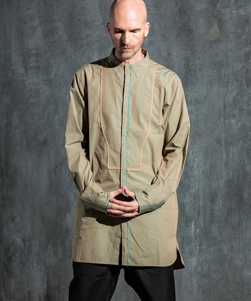 C DIEM(カルペディエム)の「C DIEM(カルペディエム)シャンブレーロングシャツ(シャツ/ブラウス・メンズ・ベージュ/ネイビー・S/M/L)」の1枚目の写真
