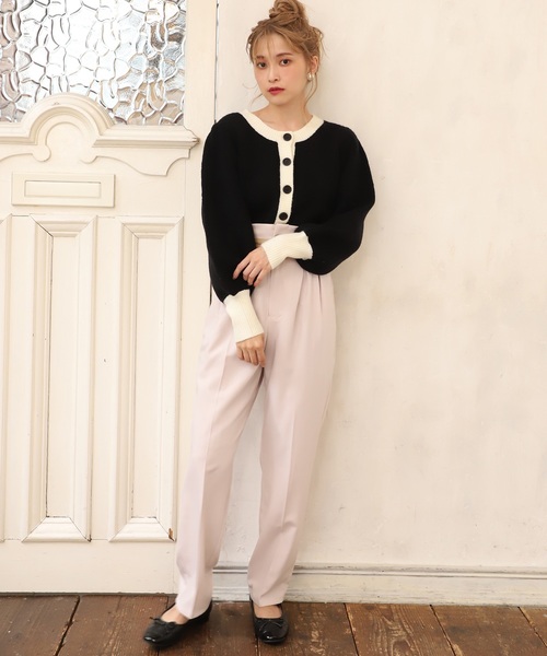 one after another NICE CLAUP（ワンアフターアナザーナイスクラップ）の「ベルト付きテーパードパンツ（その他パンツ・レディース・レンガ/アイボリー/ピンク・FREE）」の4枚目の写真