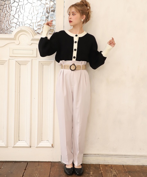 one after another NICE CLAUP（ワンアフターアナザーナイスクラップ）の「ベルト付きテーパードパンツ（その他パンツ・レディース・レンガ/アイボリー/ピンク・FREE）」の6枚目の写真