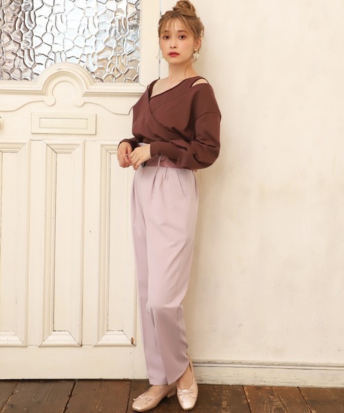 one after another NICE CLAUP（ワンアフターアナザーナイスクラップ）の「ベルト付きテーパードパンツ（その他パンツ・レディース・レンガ/アイボリー/ピンク・FREE）」の13枚目の写真