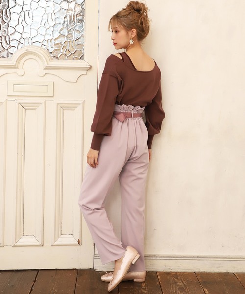 one after another NICE CLAUP（ワンアフターアナザーナイスクラップ）の「ベルト付きテーパードパンツ（その他パンツ・レディース・レンガ/アイボリー/ピンク・FREE）」の14枚目の写真