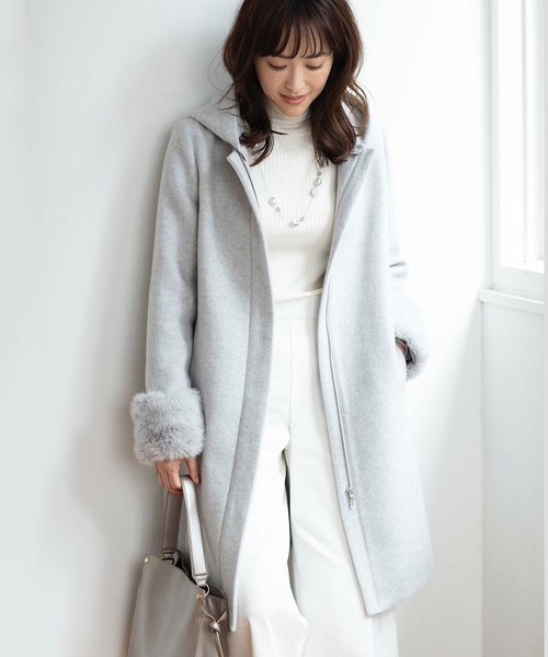 セール エコファーソフトシャギーフーデットコート その他アウター Hushush ハッシュアッシュ のファッション