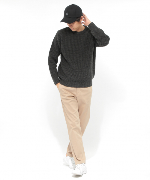 LAKOLE（ラコレ）の「アクリルワッフルニットプルオーバー / LAKOLE（ニット/セーター・メンズ・ブラック/ベージュ/レッド/ブルー/グリーン/キャメル/マスタード/チャコール/ブラウン/オリーブ・MEDIUM/LARGE）」の15枚目の写真