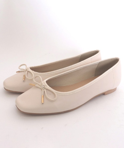 archives（アルシーヴ）の「スクエアトゥバレエシューズ（バレエシューズ・レディース・ブラック/アイボリー/モカ・MEDIUM/LARGE）」の2枚目の写真