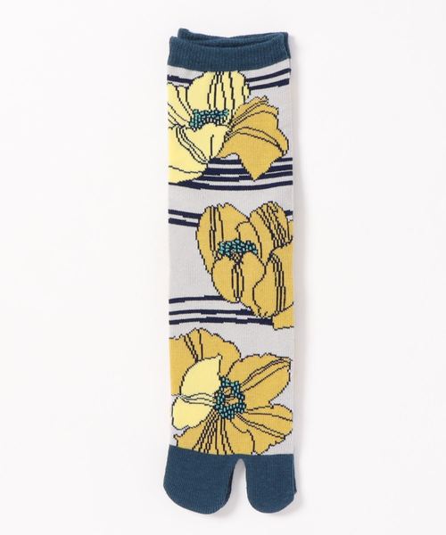 カヤ(カヤ)の「【カヤ】足袋型くつ下23~25cm けしの花(ソックス/靴下・レディース・ホワイト/レッド/イエロー・FREE)」の7枚目の写真