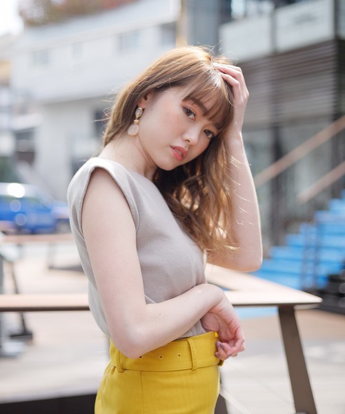 LIPSERVICE（リップサービス）の「2wayリボンノースリカラーニット（ニット/セーター・レディース・ホワイト/ブラック/ベージュ/ライム/オレンジ系その他・FREE）」の6枚目の写真