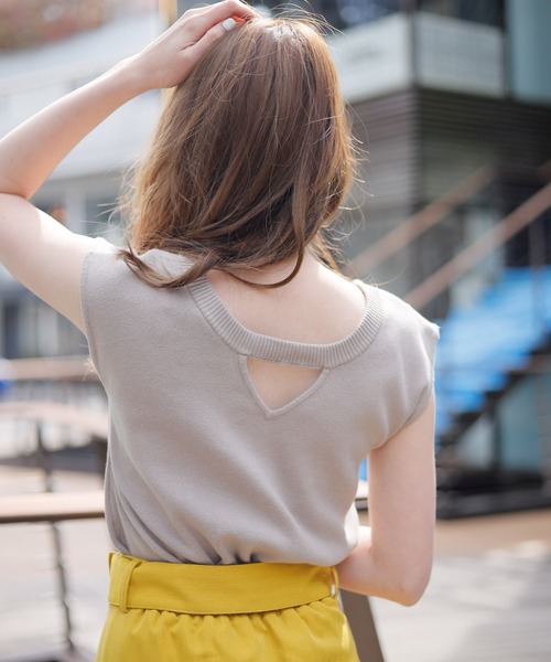 LIPSERVICE（リップサービス）の「2wayリボンノースリカラーニット（ニット/セーター・レディース・ホワイト/ブラック/ベージュ/ライム/オレンジ系その他・FREE）」の7枚目の写真