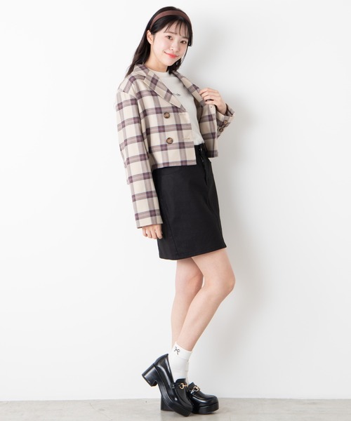 WEGO(ウィゴー)の「WEGO/【セットアップ対応商品】ショートテーラードジャケット(テーラードジャケット・レディース・ホワイト系その他2/ベージュ系その他2・FREE)」の3枚目の写真