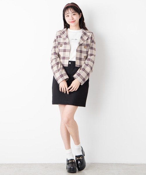 WEGO(ウィゴー)の「WEGO/【セットアップ対応商品】ショートテーラードジャケット(テーラードジャケット・レディース・ホワイト系その他2/ベージュ系その他2・FREE)」の4枚目の写真