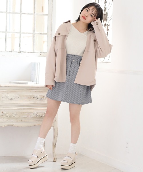 one after another NICE CLAUP（ワンアフターアナザーナイスクラップ）の「バックレースアップラメニット（ニット/セーター・レディース・オフホワイト/グレー/ベージュ/パープル・FREE）」の17枚目の写真