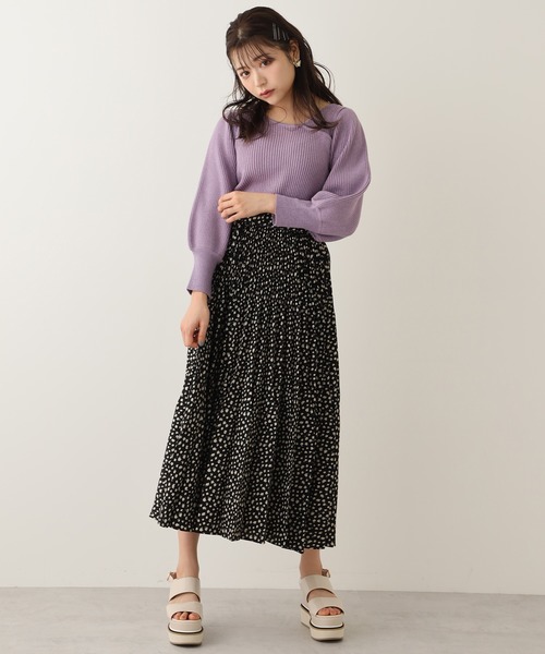 one after another NICE CLAUP（ワンアフターアナザーナイスクラップ）の「バックレースアップラメニット（ニット/セーター・レディース・オフホワイト/グレー/ベージュ/パープル・FREE）」の7枚目の写真