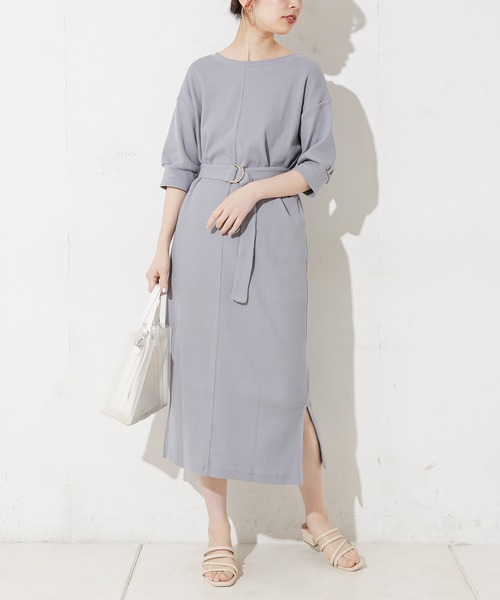 natural couture（ナチュラルクチュール）の「前後2WAYしっかりリブワンピース（ワンピース・レディース・ブラック/ベージュ/ブルー/アイボリー/ミント・FREE）」の5枚目の写真