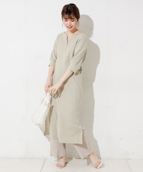 natural couture（ナチュラルクチュール）の「前後2WAYしっかりリブワンピース（ワンピース・レディース・ブラック/ベージュ/ブルー/アイボリー/ミント・FREE）」の15枚目の写真