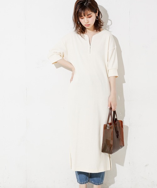 natural couture（ナチュラルクチュール）の「前後2WAYしっかりリブワンピース（ワンピース・レディース・ブラック/ベージュ/ブルー/アイボリー/ミント・FREE）」の8枚目の写真