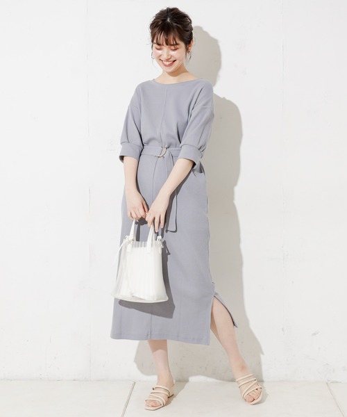 natural couture（ナチュラルクチュール）の「前後2WAYしっかりリブワンピース（ワンピース・レディース・ブラック/ベージュ/ブルー/アイボリー/ミント・FREE）」の19枚目の写真