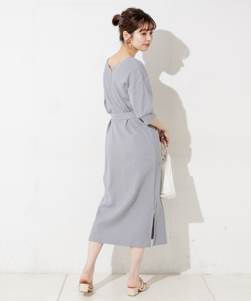 natural couture（ナチュラルクチュール）の「前後2WAYしっかりリブワンピース（ワンピース・レディース・ブラック/ベージュ/ブルー/アイボリー/ミント・FREE）」の20枚目の写真