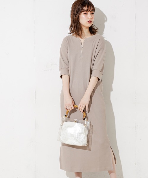 natural couture（ナチュラルクチュール）の「前後2WAYしっかりリブワンピース（ワンピース・レディース・ブラック/ベージュ/ブルー/アイボリー/ミント・FREE）」の14枚目の写真