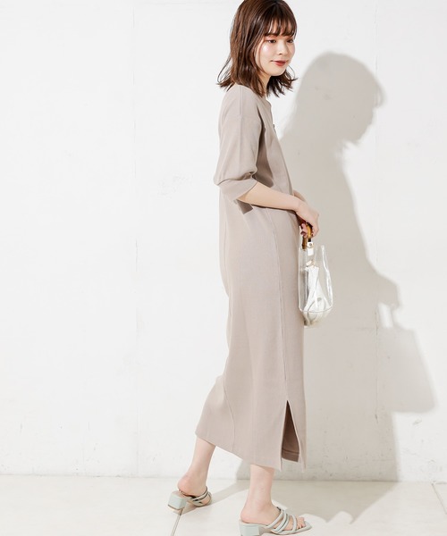 natural couture（ナチュラルクチュール）の「前後2WAYしっかりリブワンピース（ワンピース・レディース・ブラック/ベージュ/ブルー/アイボリー/ミント・FREE）」の13枚目の写真