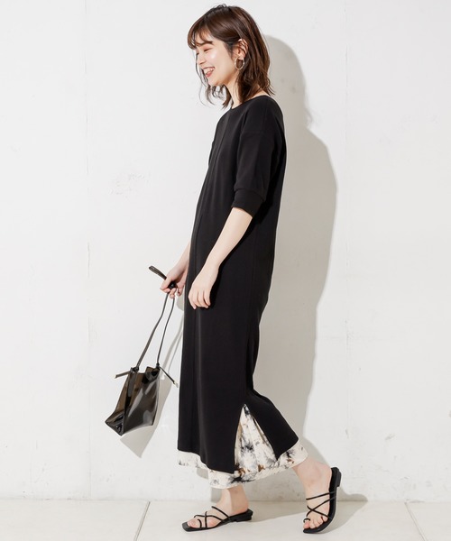 natural couture（ナチュラルクチュール）の「前後2WAYしっかりリブワンピース（ワンピース・レディース・ブラック/ベージュ/ブルー/アイボリー/ミント・FREE）」の11枚目の写真