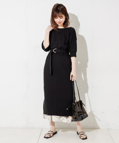 natural couture（ナチュラルクチュール）の「前後2WAYしっかりリブワンピース（ワンピース・レディース・ブラック/ベージュ/ブルー/アイボリー/ミント・FREE）」の9枚目の写真