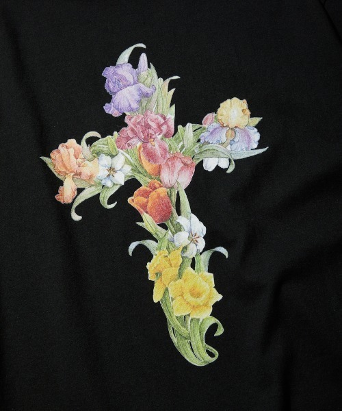 rehacer(レアセル)の「rehacer : Botanical Cross on Wide Body /ボタニカル クロス オン ワイド ボディー(Tシャツ/カットソー・メンズ・ホワイト/ブラック・SMALL/MEDIUM/LARGE/X-LARGE)」の12枚目の写真