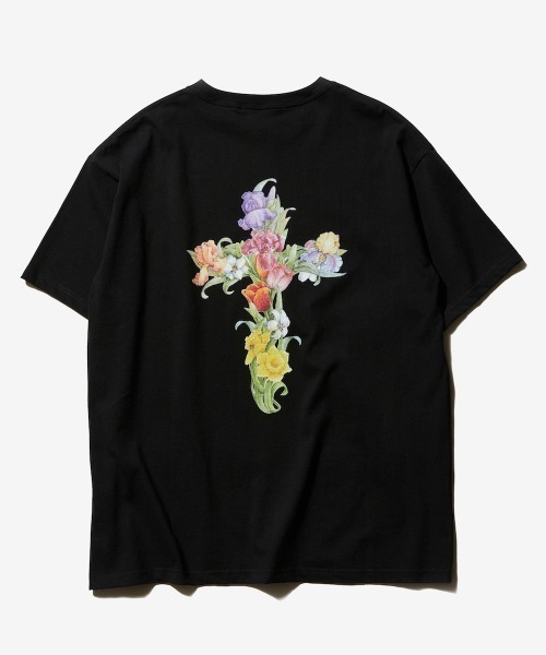 rehacer(レアセル)の「rehacer : Botanical Cross on Wide Body /ボタニカル クロス オン ワイド ボディー(Tシャツ/カットソー・メンズ・ホワイト/ブラック・SMALL/MEDIUM/LARGE/X-LARGE)」の19枚目の写真