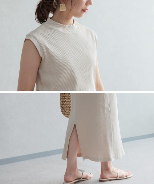 reca（レカ）の「リブセットアップ（Tシャツ/カットソー・レディース・ブラック/ベージュ/モカ/テラコッタ・M）」の8枚目の写真