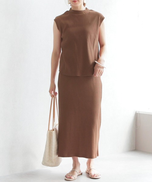 reca（レカ）の「リブセットアップ（Tシャツ/カットソー・レディース・ブラック/ベージュ/モカ/テラコッタ・M）」の20枚目の写真